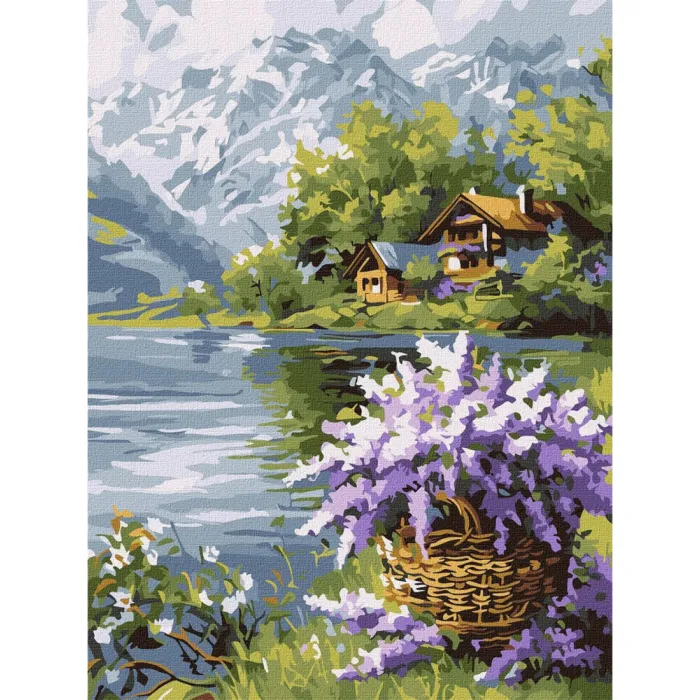 Картина за номерами Бузковий кошик ©art_selena_ua KHO6357, 30x40 см