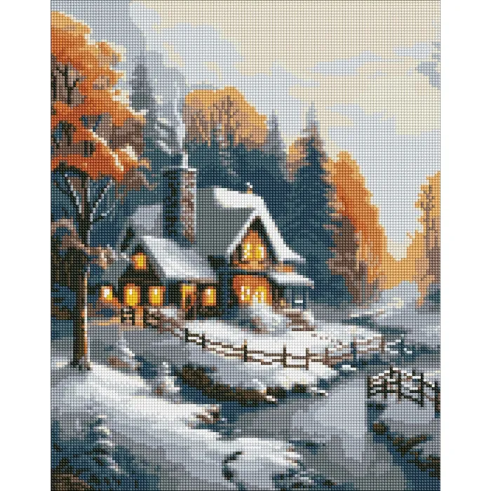 Алмазна мозаїка Зимовий будиночок ©art_selena_ua AMO7831, 40x50см