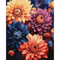 Картина за номерами Барвисті жоржини ©art_selena_ua KHO3248, 40x50см