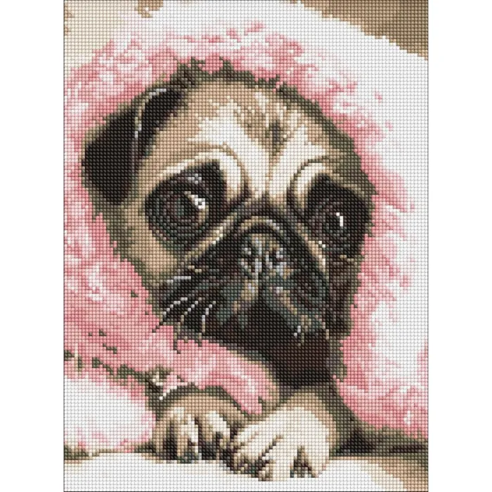 Алмазна мозаїка Закутаний мопс ©art_selena_ua AMO20072, 30x40 см