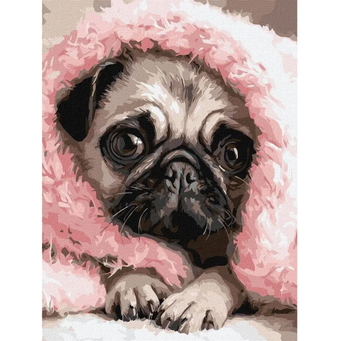 Картина за номерами Закутаний мопс ©art_selena_ua KHO6839, 30x40 см