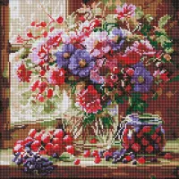 Алмазна мозаїка Букет і фрукти ©art_selena_ua AMO8314, 40x40 см