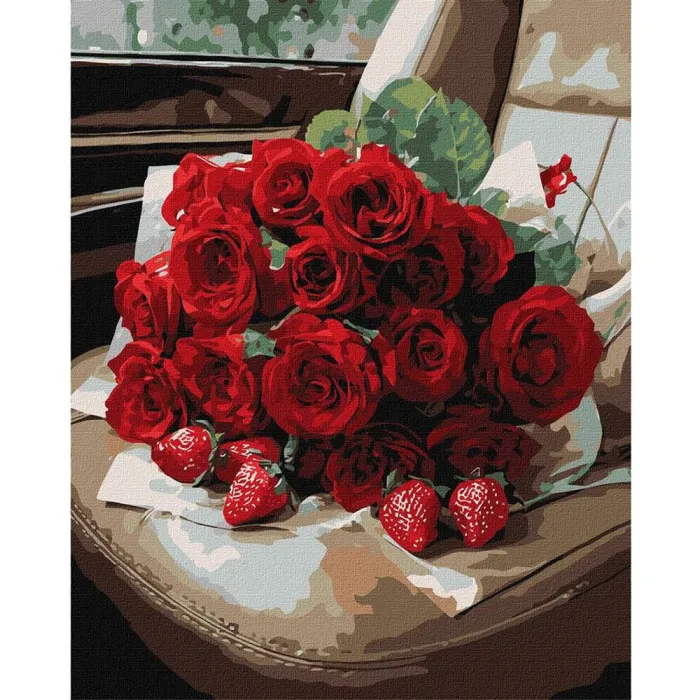 Картина за номерами Романтичний букет троянд ©art_selena_ua KHO3337, 40x50 см
