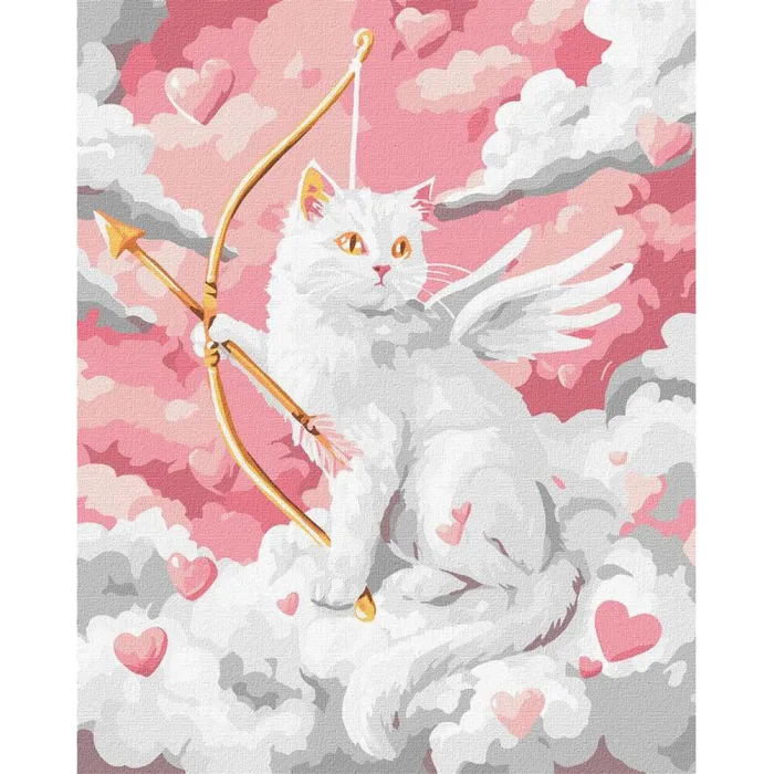 Картина за номерами Котячий Купідон ©art_selena_ua KHO5207, 40x50 см