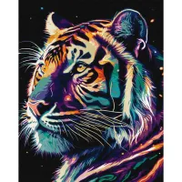 Картина за номерами Фантастичний тигр KHO6527 з фарбами металік 40x50 см