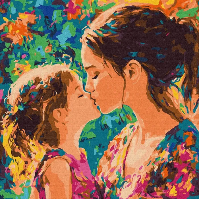 Картина за номерами Материнський поцілунок ©art_selena_ua KHO8577, 40x40 см