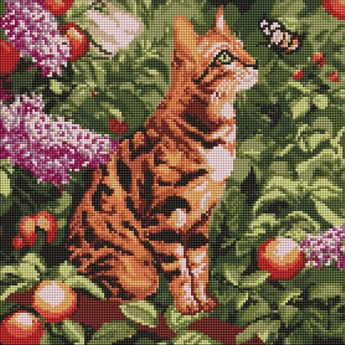 Алмазна мозаїка Бенгальський кіт ©art_selena_ua AMO20079, 40x40 см