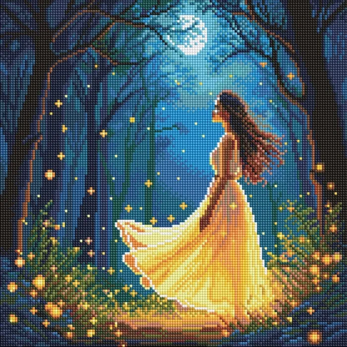 Алмазна мозаїка Дівчина серед світлячків ©art_selena_ua AMO8224, 40x40 см