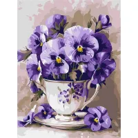 Картина за номерами Чай з фіалками ©art_selena_ua KHO3335, 30x40 см