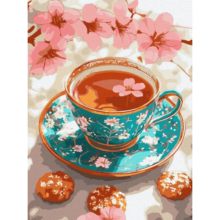 Картина за номерами Вишневий чай ©art_selena_ua KHO5724, 30x40 см