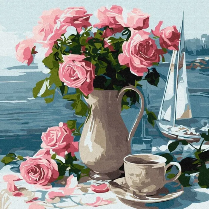 Картина за номерами Ранкові троянди ©art_selena_ua KHO5741, 40x40 см