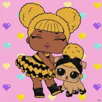 Картина за номерами L.O.L. Surprise! Queen Bee With Queen Pup KHO6287, 40x40 см