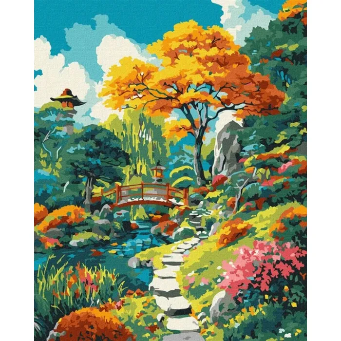 Картина за номерами Осінній японський дворик ©art_selena_ua KHO6413, 40x50 см