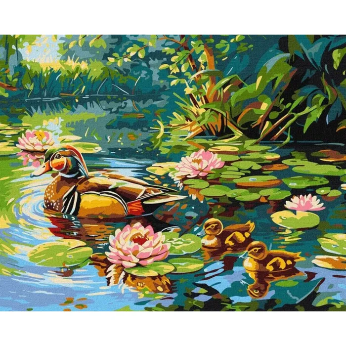 Картина за номерами Качине сімейство ©art_selena_ua KHO6656, 40x50см