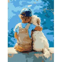 Картина за номерами Хлопчик та пес ©art_selena_ua KHO8639, 30x40 см