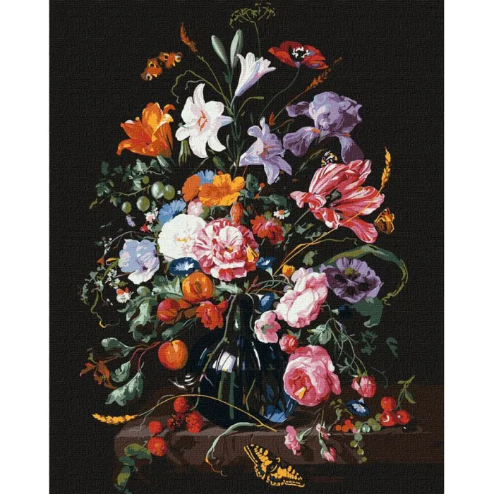 Картина за номерами Ваза з квітами та ягодами© Jan Davidsz. de Heem Ідейка KHO3208 40x50 см