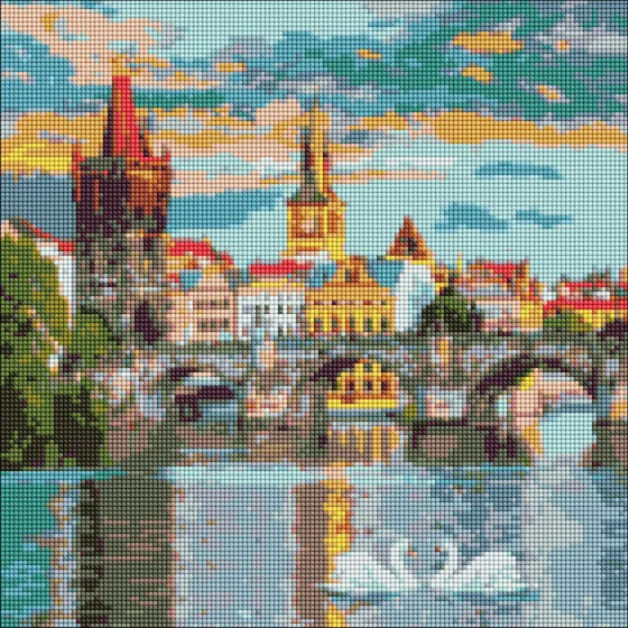 Алмазна мозаїка Вечірня Прага AMO7217 40x40см Ідейка
