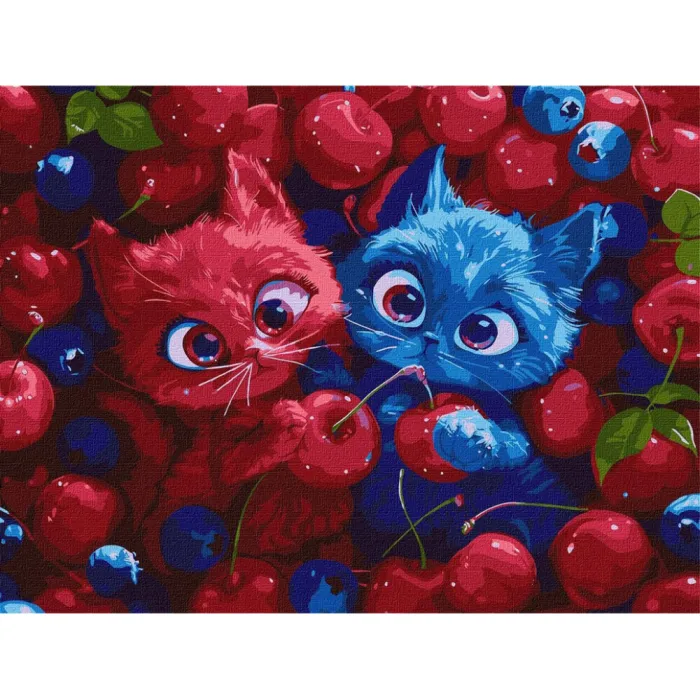 Картина за номерами Ягідні пухнастики ©art_selena_ua KHO5143, 30x40 см