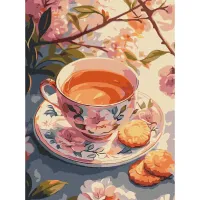 Картина за номерами Квітковий чай ©art_selena_ua KHO5722, 30x40 см
