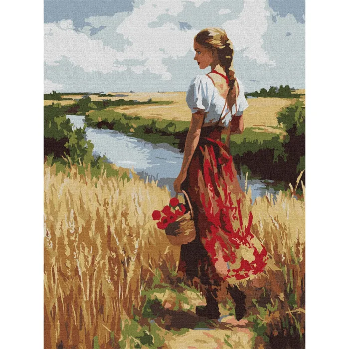 Картина за номерами Українка та лани KHO8486, 30x40 см