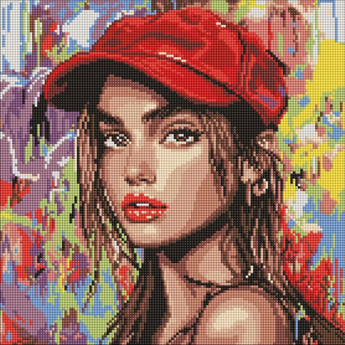 Алмазна мозаїка Сучасна Червона шапочка AMO8311, 40x40 см