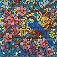 Алмазна мозаїка Вітраж Синиця AMO8326, 30x30 см