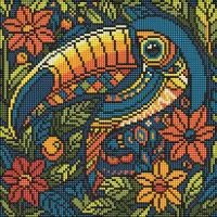 Алмазна мозаїка Вітраж Тукан AMO8332, 30x30 см