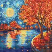 Алмазна мозаїка Осіння ніч AMO8333, 40x40 см