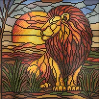 Алмазна мозаїка Вітраж Лев AMO8334, 30x30 см