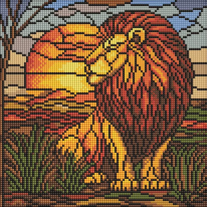 Алмазна мозаїка Вітраж Лев AMO8334, 30x30 см