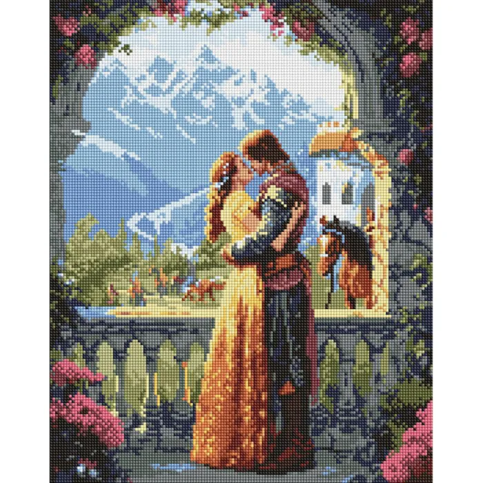Алмазна мозаїка Принцеса та лицар AMO20078, 40x50 см