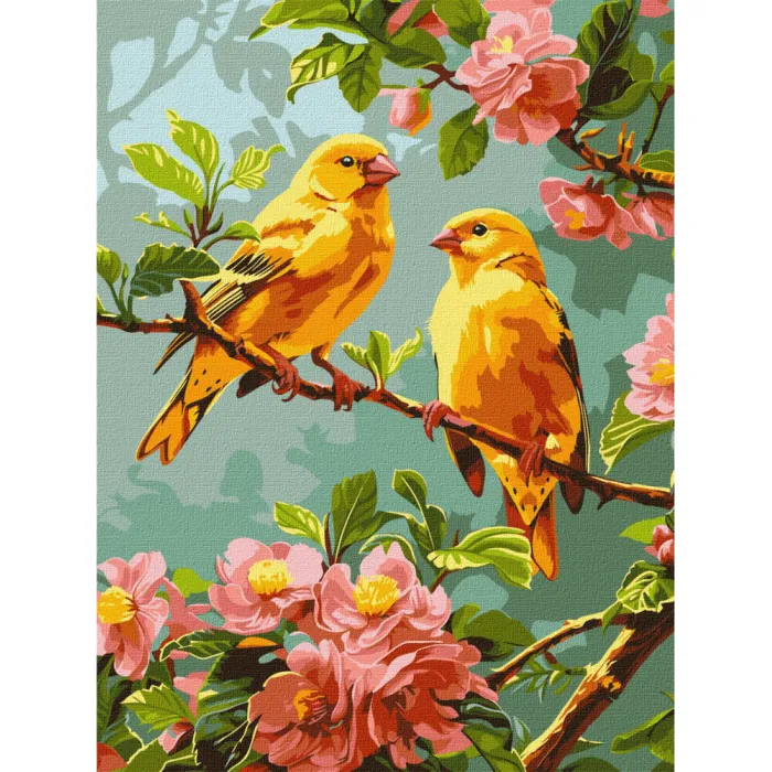 Картина за номерами Весняні канарки KHO6655, 30x40 см