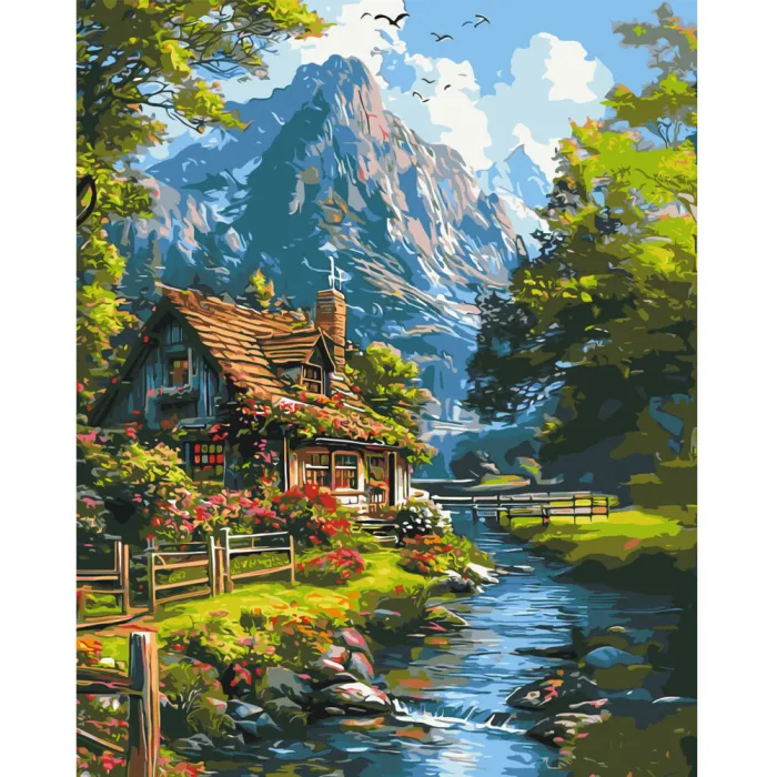 Картина за номерами Тихе гірське життя LW3438, 40x50 см