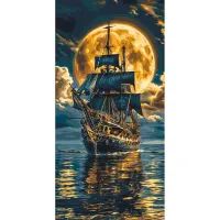 Картина за номерами Корабель у морі LW5108, 40x80 см