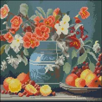 Алмазна мозаїка Квіти й фрукти FZ3030-23, 30x30 см
