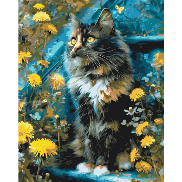 Картина за номерами Котик у кульбабах LW3009-01, 40x50 см