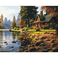 Картина за номерами Будинок у лісі LW31250, 40x50 см