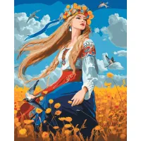 Картина за номерами Дівчина у вишиванці LW31530 pbn-p 40x50 см