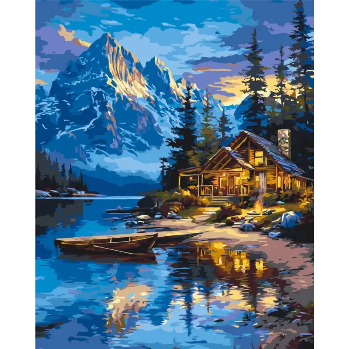 Картина за номерами Будинок біля озера LW3207-01, 40x50 см