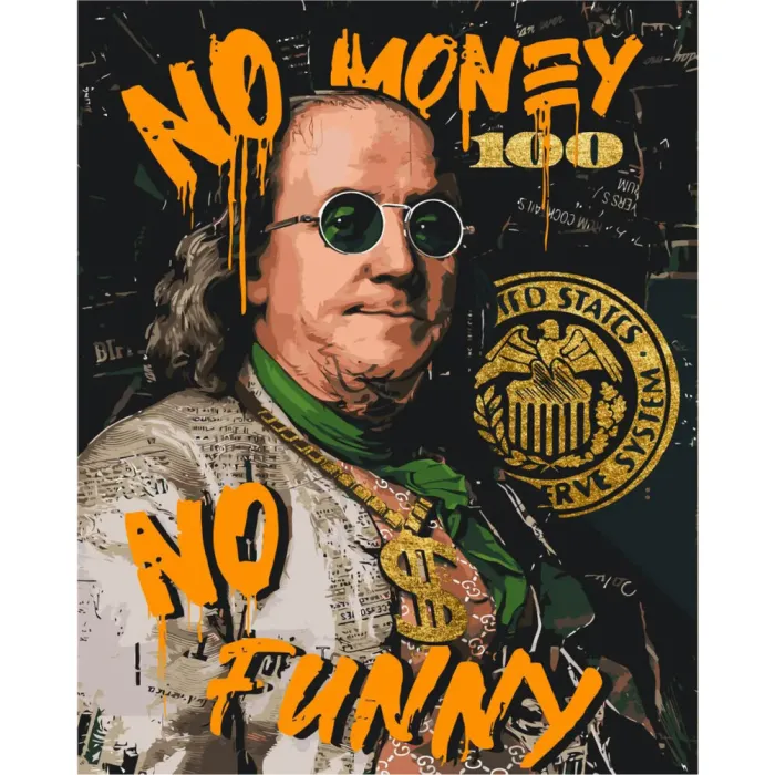 Картина за номерами Франклін No money no funny LW3284 золоті фарби 40x50 см