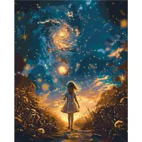 Картина за номерами Місячне сяйво Космос LW3299, 40x50 см