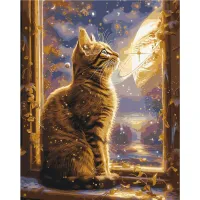 Картина за номерами Котик у космосі LW3300 ,40x50 см