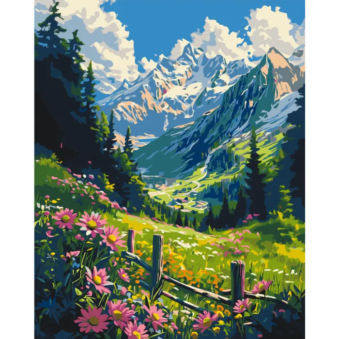 Картина за номерами Гірська галявина LW3435, 40x50 см
