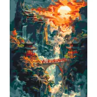 Картина за номерами Японський ранковий пейзаж LW3465, 40x50 см