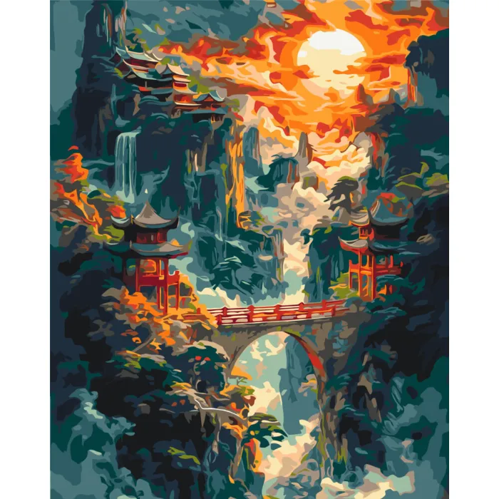 Картина за номерами Японський ранковий пейзаж LW3465, 40x50 см