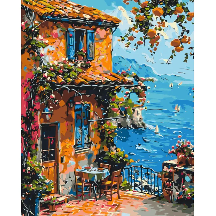 Картина за номерами Будинок на узбережжі LW3482, 40x50 см