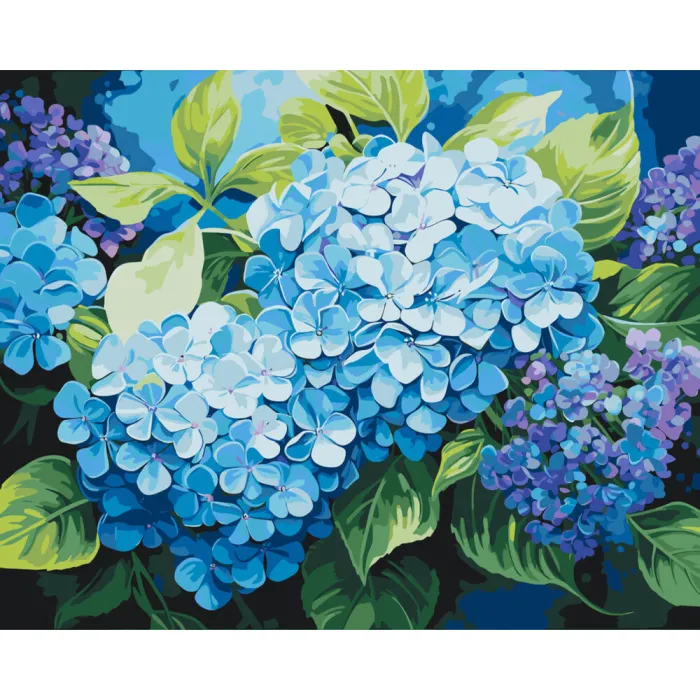 Картина за номерами Блакитна гортензія LW3489, 40x50 см