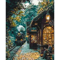 Картина за номерами В очікуванні потягу LW3494, 40x50 см