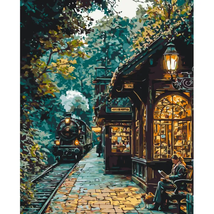 Картина за номерами В очікуванні потягу LW3494, 40x50 см