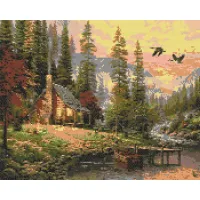 Алмазна мозаїка Мисливський будиночок OD1831, 40x50 см